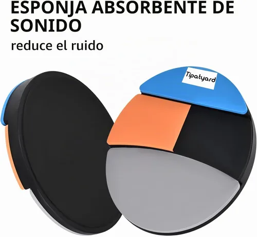 Vista 4 de Almohadilla de práctica de tambor, almohadilla de batería de 12 pulgadas, almohadilla de práctica silenciosa con 4 superficies de juego diferentes