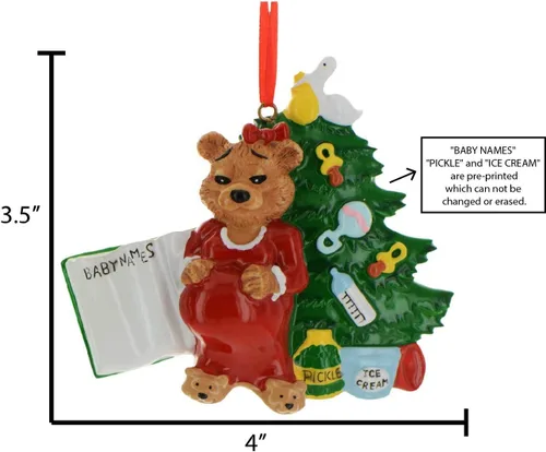 Vista 2 de Adorno personalizado para bebé 2025 – Regalos de embarazo personalizados para futura mamá, adorno de Navidad embarazada 2025, regalos para nuevas
