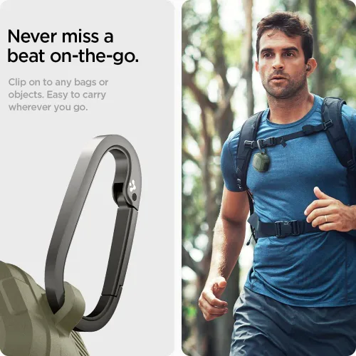 Vista 10 de Spigen Ajuste de bloqueo para Galaxy Buds Core, Buds FE, Buds 2 Pro y Buds Vintage Caqui