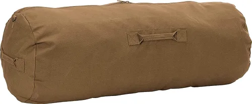 Vista 3 de ARMYU - Bolsa de lona de algodón resistente con cremallera lateral, bolsa de lona militar, carga marítima, equipo deportivo duradero, equipaje Negro
