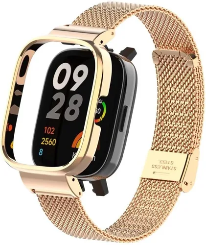 Vista 7 de Compatible con Redmi Watch 3 bandas, correa de repuesto de metal de acero inoxidable para Xiaomi Redmi Watch 3 Smart Watch Negro
