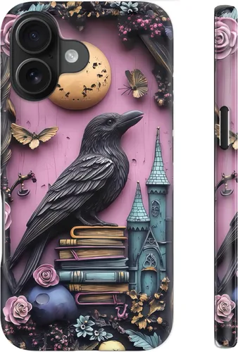 Vista 124 de LUHOURI Funda para iPhone 12 Mini, compatible con carga inalámbrica, doble capa, interior de silicona suave + carcasa exterior dura, bonito diseño