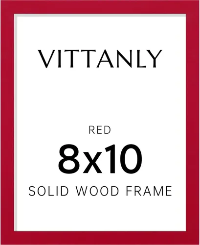 Vista 64 de Vittanly - Marco de fotos de 4 x 6 pulgadas de madera maciza con plexiglás, incluye paspartú de 3,5 x 5, para colgar en la pared o poner sobre una