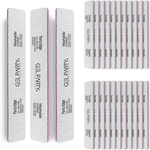 Vista 46 de GELPARTY - Limas de uñas profesionales de grano 80/80 cuadradas, paquete de 12 tablas de esmeril lavables de doble cara, grano extra grueso