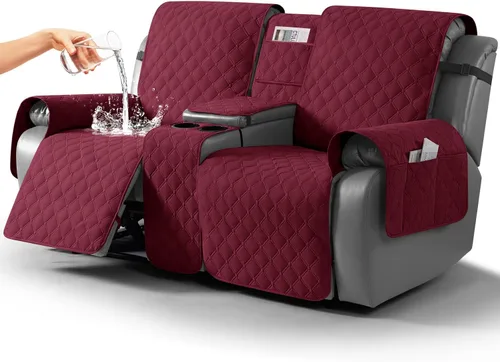 Vista 20 de TAOCOCO Funda para Sillón de Dos Plazas Reclinable 100% Impermeable con Consola Central, Funda de Sofá Reclinable Reversible para 2 Asientos
