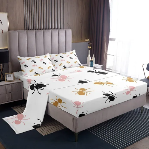 Vista 20 de Feelyou Juego de ropa de cama con alfabeto 3D, juego de sábanas coloridas del alfabeto inglés para niños y adultos, sábanas de dibujos animados