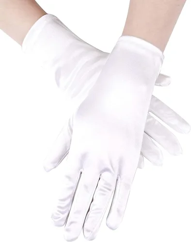 Vista 7 de 4 pares de guantes cortos de satén para mujer guantes de longitud a la muñeca guantes de ópera