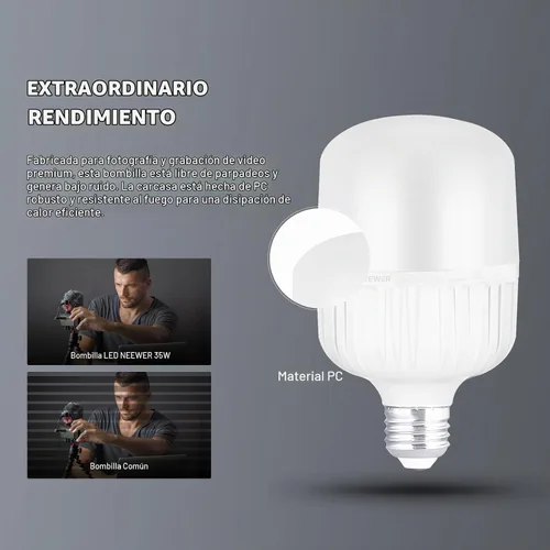 Vista 8 de Bombillas LED NEEWER E26 de 35 W, paquete de 2, 3150 lúmenes/5700 K/CRI 93+