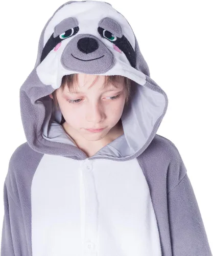Vista 4 de Spooktacular Creations Child jumpsuit Pajama Plush One Piece Sloth Animal Costume Unisex