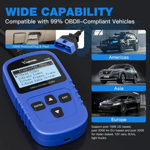 Vista 4 de VDIAGTOOL VD10 Escáner OBD2 Lector de Códigos Herramienta de Diagnóstico Automotriz Lector de Códigos de Falla del Motor para Apagar CEL con Freeze