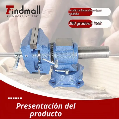 Vista 2 de findmall - Tornillo de mordaza multiusos de 4 pulgadas con base giratoria