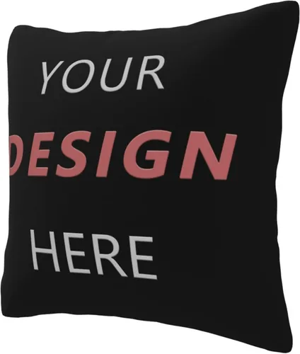 Vista 4 de Custom Pillow for Mother's Day Your Design Here Customized Pillow with Photo 12''x12'' Black