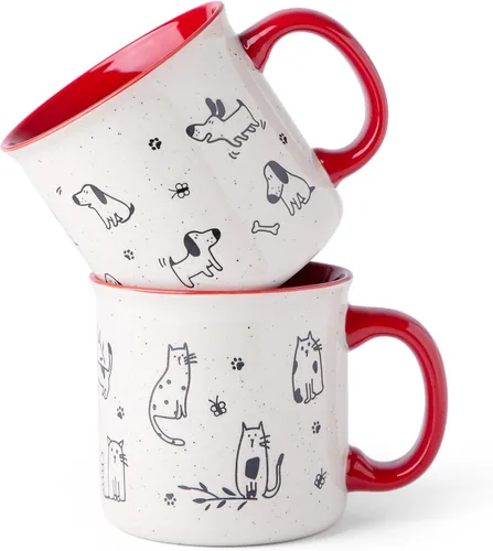 Vista 11 de AmorArc Juego de 2 tazas de café de cerámica grandes de 22 onzas, tazas de gran tamaño con mango grande para hombres, mujeres, papá, mamá, taza