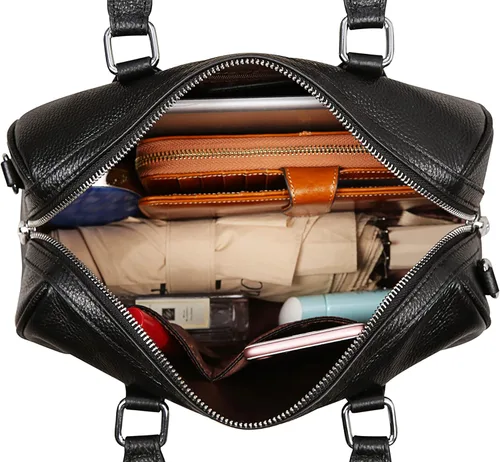 Vista 7 de HESHE Monederos de cuero genuino para mujer, bolso de mano con asa superior, bolsos de hombro para mujer, bolso cruzado de diseñador