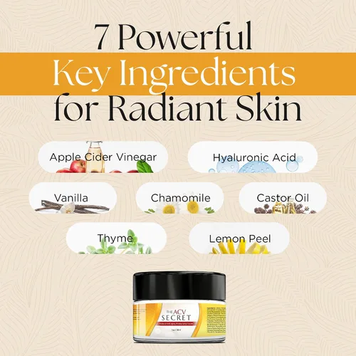 Vista 5 de UpWellness The ACV Secret Skin Moisturizer - Crema hidratante con vinagre de sidra de manzana, ácido hialurónico, aceite de ricino y más, protege
