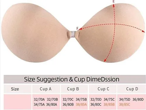 Vista 9 de LITTLEMISSY Women Adhesive Plus Clear Strap Sticky Invisible Bra for Push Up with Detachable Strap &Silicone Nipple Cover