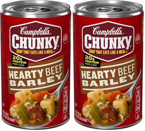 Vista 13 de Sopa Chunky de Campbell’s, sopa abundante de ternera y cebada, lata de 18.8 Oz