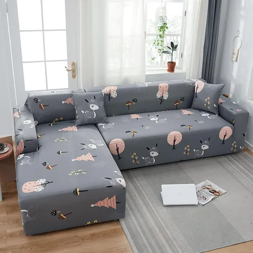 Vista 10 de MIPOPS Funda de franela para sofá de mascotas para niños, funda protectora antideslizante para sofá en forma de L, protector de muebles de diván