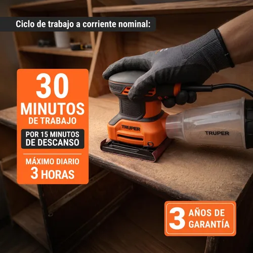Vista 6 de Truper LIOR-1/4A3, Lijadora Orbital 1/4 Hoja 240 W Profesional