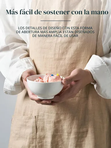 Vista 6 de DOWAN Juego de 4 cuencos pequeños de cerámica de 8.5 onzas, cuencos blancos para postres, salsas, guarniciones, helado, fruta, arroz, aptos