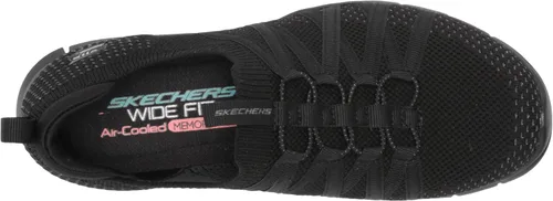 Vista 5 de Skechers Tenis de novedad gratis y chic para mujer Negro 75 ancho