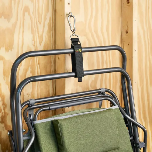 Vista 6 de Correa de almacenamiento Wrap-It con gancho y enganche - Paquete surtido de 3 piezas en negro - Soporte resistente para cables de extensión