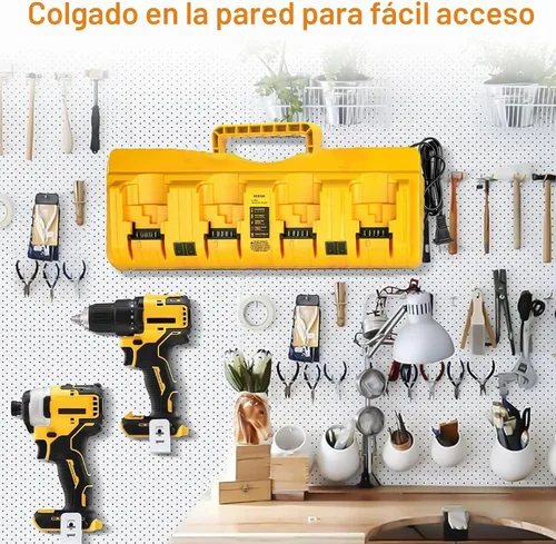 Vista 7 de Cargador rápido de 4 puertos de repuesto para Dewalt 12v/20v Max 20v/60v Multi cargador de batería, cargador de batería DCB104
