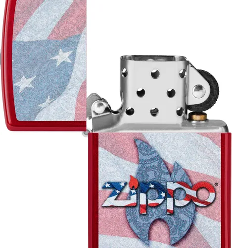 Vista 68 de Zippo encendedores con la bandera de EE. UU.