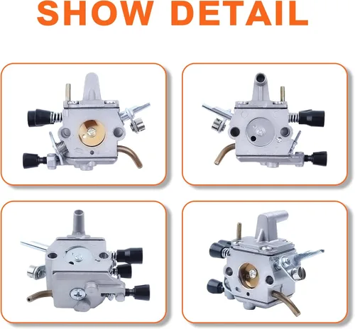 Vista 5 de Kit de carburador de bobina de encendido para Stihl FS120 FS200 FS250 FS300 FS350 recortadora con filtro de aire, bujía, filtro de combustible