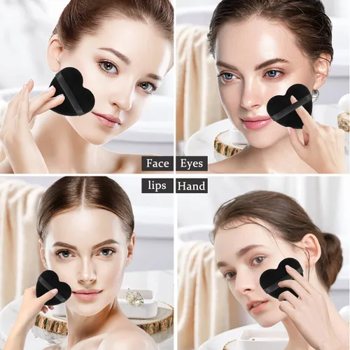 Vista 7 de 12 piezas de polvo en forma de corazón, soplo cosmético para cara, lavable, reutilizable, suave, esponja en polvo, esponja de maquillaje