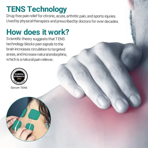Vista 2 de TENS - Estimulador muscular, unidad TENS de doble canal para terapia de alivio del dolor (dolor corporal crónico, agudo), canal A/B independiente