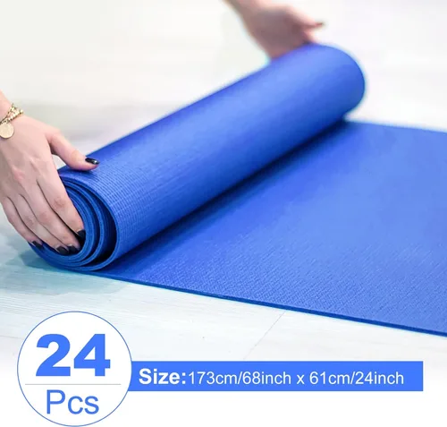Vista 2 de Alfombrilla de yoga de 0.118 pulgadas de grosor a granel, antideslizante para ejercicio, entrenamiento, fitness, para mujeres y hombres, gimnasio