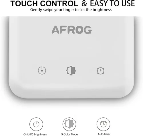 Vista 4 de AFROG Lámpara de escritorio LED multifuncional con puerto de carga USB, 5 modos de iluminación, 5 niveles de brillo, control sensible, temporizador