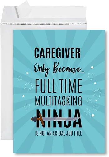 Vista 15 de Andaz Press National Caregivers Day - Tarjeta jumbo con sobre, tarjeta de felicitación en blanco de 8.5 x 11 pulgadas con sobre, tarjeta