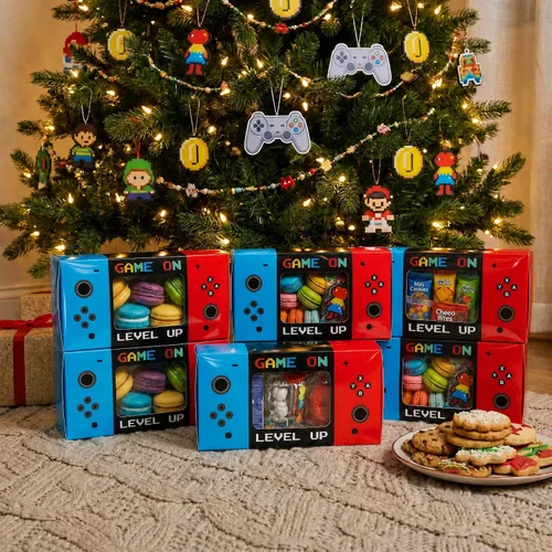 Vista 8 de Shescrzionu Cajas de Recuerdos de Fiesta de Videojuegos 12 PCS-Recuerdos Perfectos de Fiesta Gamer, Cajas de Recuerdos de Fiesta con Ventana