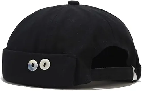 Vista 10 de Sombrero unisex de algodón elegante sin ala con hebilla ajustable Sailor Hip-Hop sin ala Skullcaps