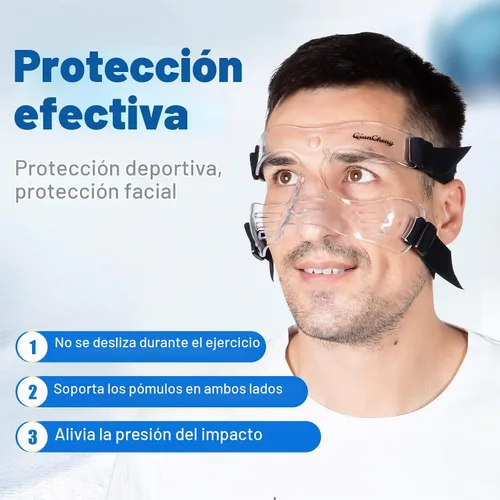 Vista 2 de QianCheng Protector de nariz para nariz rota para adulto, protector facial ajustable con relleno, QC-L5-L