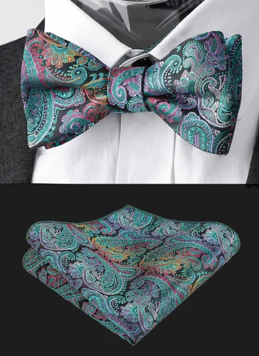 Vista 2 de Alizeal Conjunto cuadrado de bolsillo para hombre, diseño de cachemira