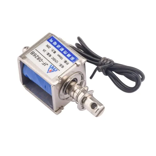Vista 4 de 2 unids JF-0826B 12V/2A reinicio 0.394 in 20N Push Pull Tipo Electroimán de solenoide de marco abierto