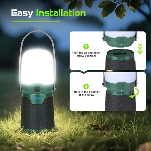 Vista 7 de BOBKID Linterna de camping modular recargable 4 en 1, linterna LED portátil, ventilador de campamento al aire libre, IPX4 impermeable, juego