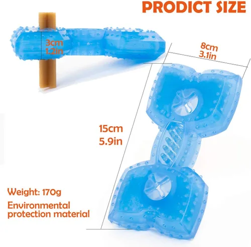 Vista 6 de Pet Products Arctic Freeze Fetch - Mordedor refrigerante de alimentos congelable, juguete masticable con golosinas