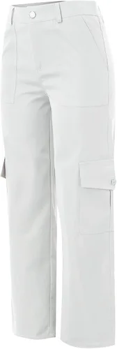 Vista 5 de Women's Wide Leg Cargo Pants Button High Waist Wide Leg Cargo Trousers Solid Baggy Cargo Casual Pants with Pockets
