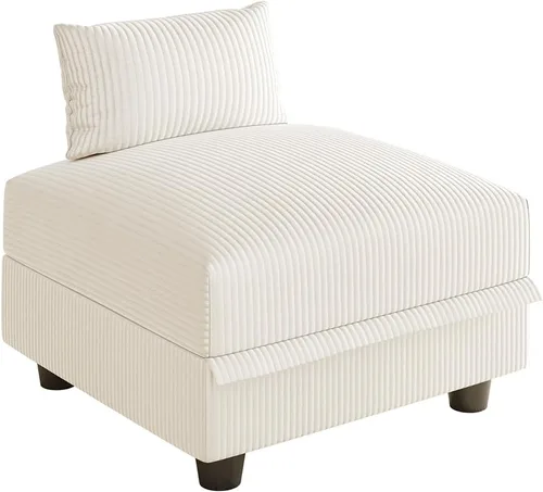 Vista 3 de LLappuil Sofa Storage Seat Module for Sectional Sofa, Square Ottoman for Modular Sectional Couches, Carton B, Beige Corduroy Pana beige