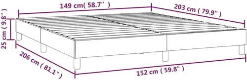 Vista 3 de vidaXL Marco de cama tamaño Queen con somier, terciopelo gris oscuro, diseño moderno, construcción de madera contrachapada de ingeniería duradera