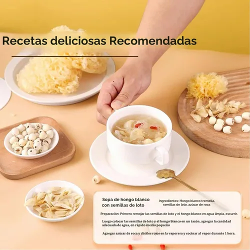 Vista 5 de Semillas secas de loto blanco sin núcleo de 8.8 onzas, para cocinar postres
