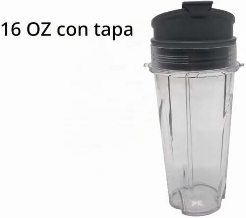 Vista 2 de Grey 1 paquete de 16 onzas (16 oz.) taza con tapa Sip & Seal para la serie Nutri Ninja Blender