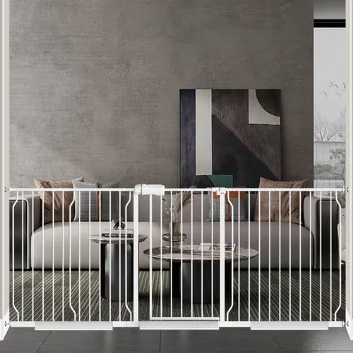 Vista 17 de Fairy Baby Extensiones de 4.72 pulgadas para caminar a través de la puerta del bebé, cierre automático, color blanco