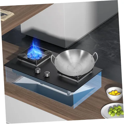 Vista 5 de DOITOOL Wok de acero inoxidable, sartén antiadherente de 11 pulgadas de doble mango wok utensilios de cocina de cocina