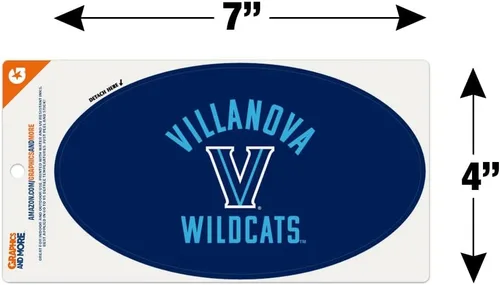 Vista 4 de Villanova University Wildcats - Imán ovalado de vinilo para nevera y coche