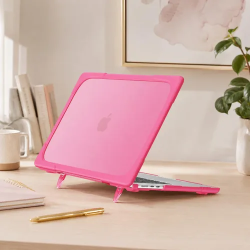Vista 2 de Batianda Funda resistente para MacBook Air de 15 pulgadas 2023-2026, rosa